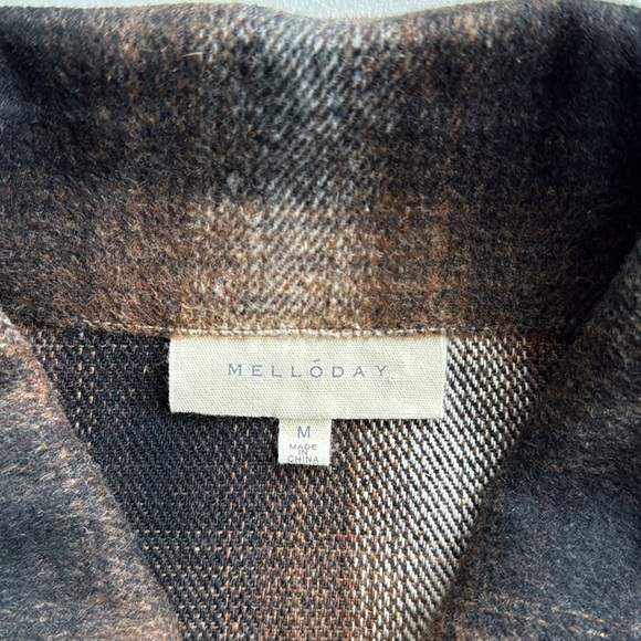 Mellowday Plaid Brown Flannel Vest Wool Blend Size M - Picture 8 of 13